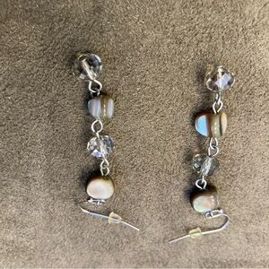 Elegant Silver and Pearl Drop Earrings